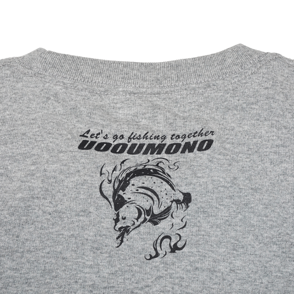 グレーTシャツ（ヒラメ）えり